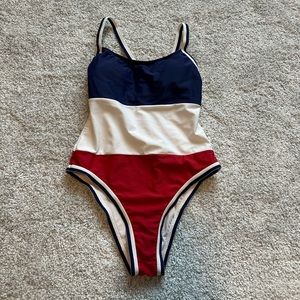 Red, White, and Blue One Piece Swimsuit